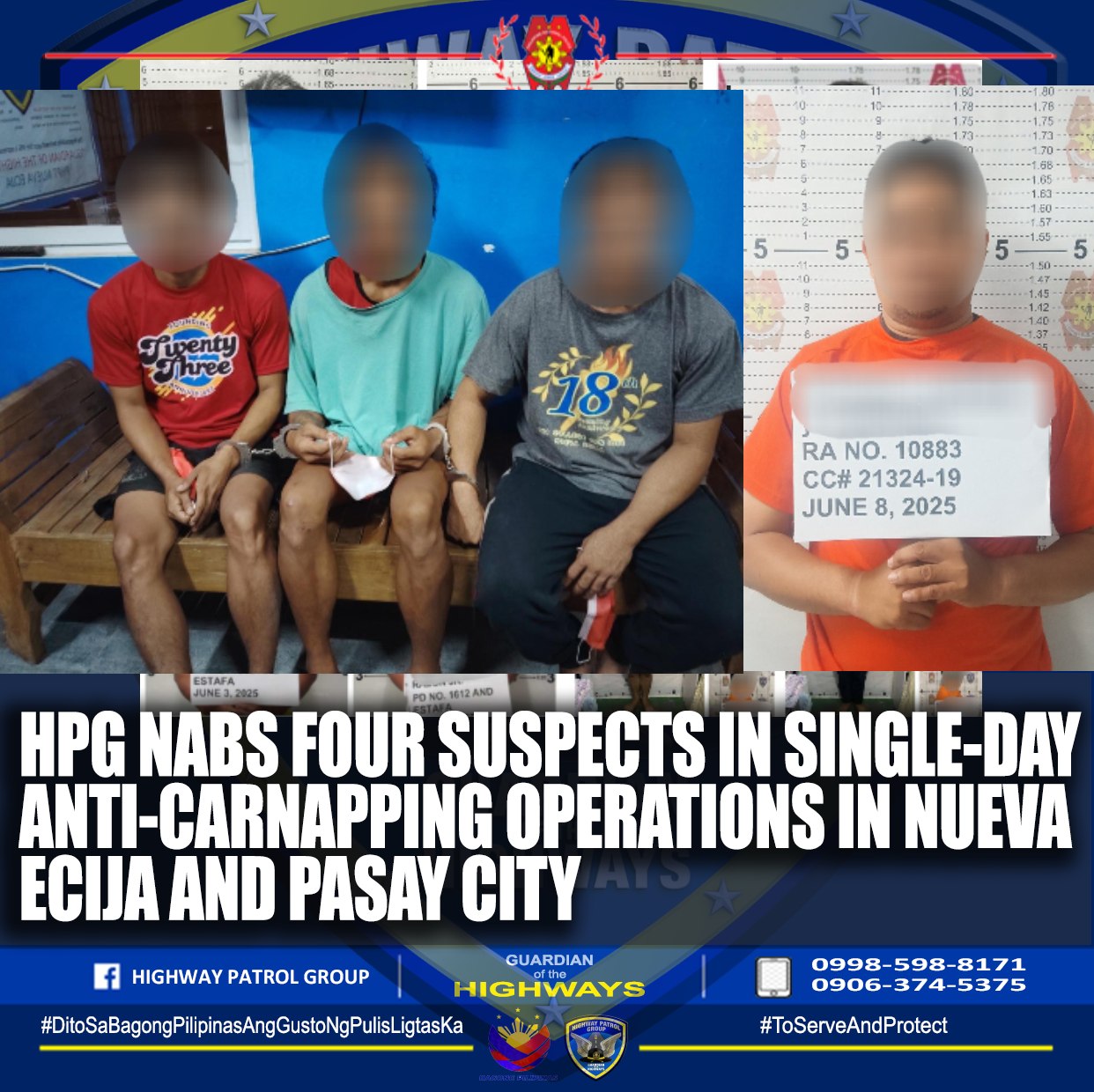 HIGHWAY - Press Release || June 11, 2025 HPG NABS FOUR SUSPECTS IN ...