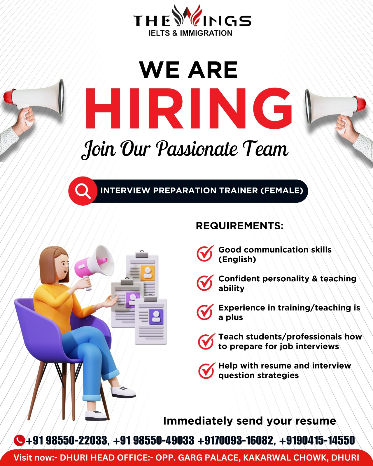 The Wings - 🚨 We’re Hiring! 🚨 Join The Wings IELTS & Immigration as an ...