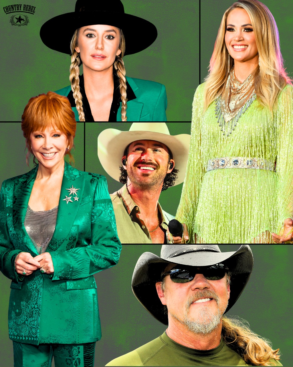 country singer dressed in black and green Your favorite music stars sure look good green! 🤩 🎶 Happy St. Patrick's Day! 🍀 💚 2026-07-01