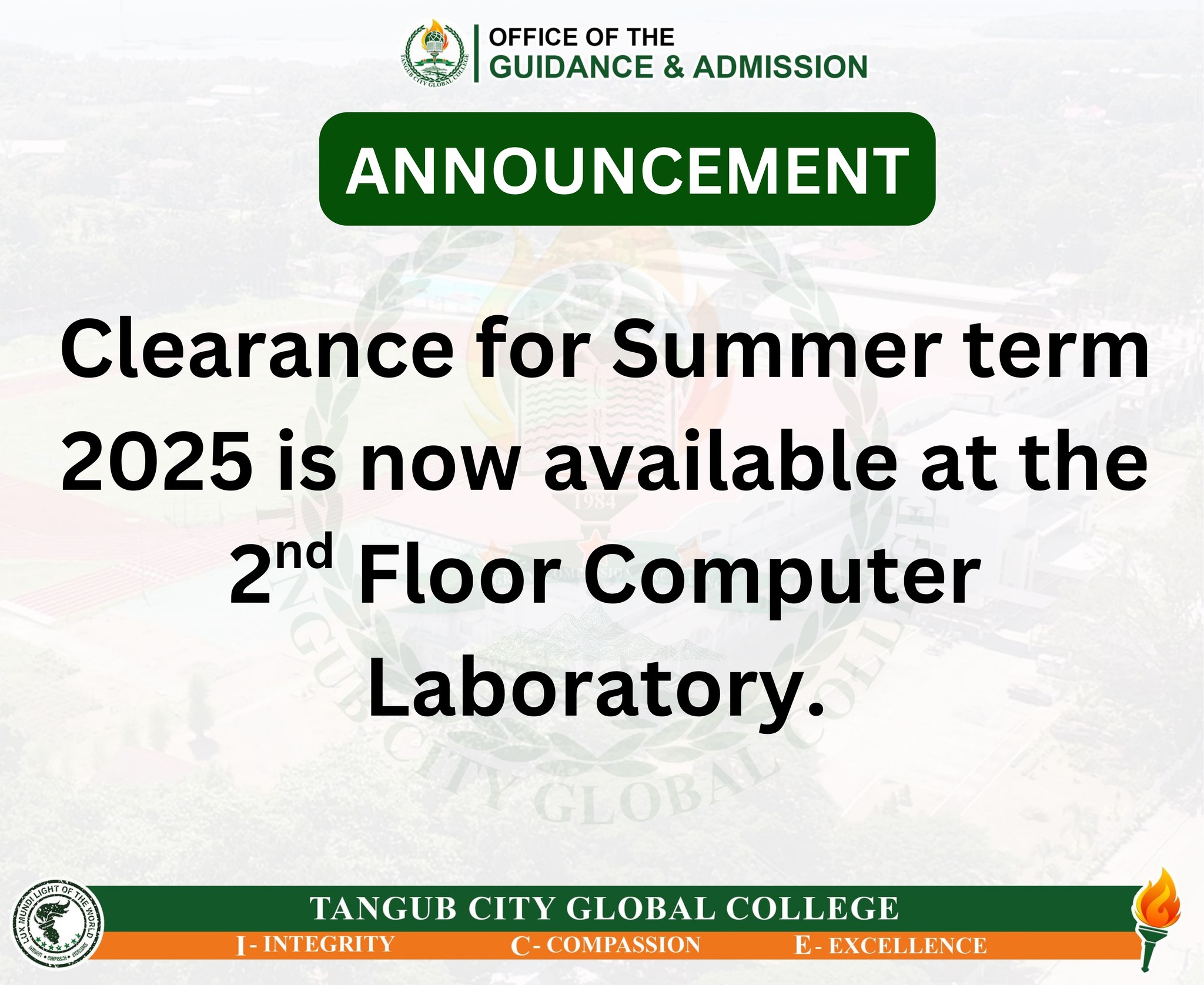 TCGC - Clearance for Summer term 2025 is now available at the 2nd Floor ...