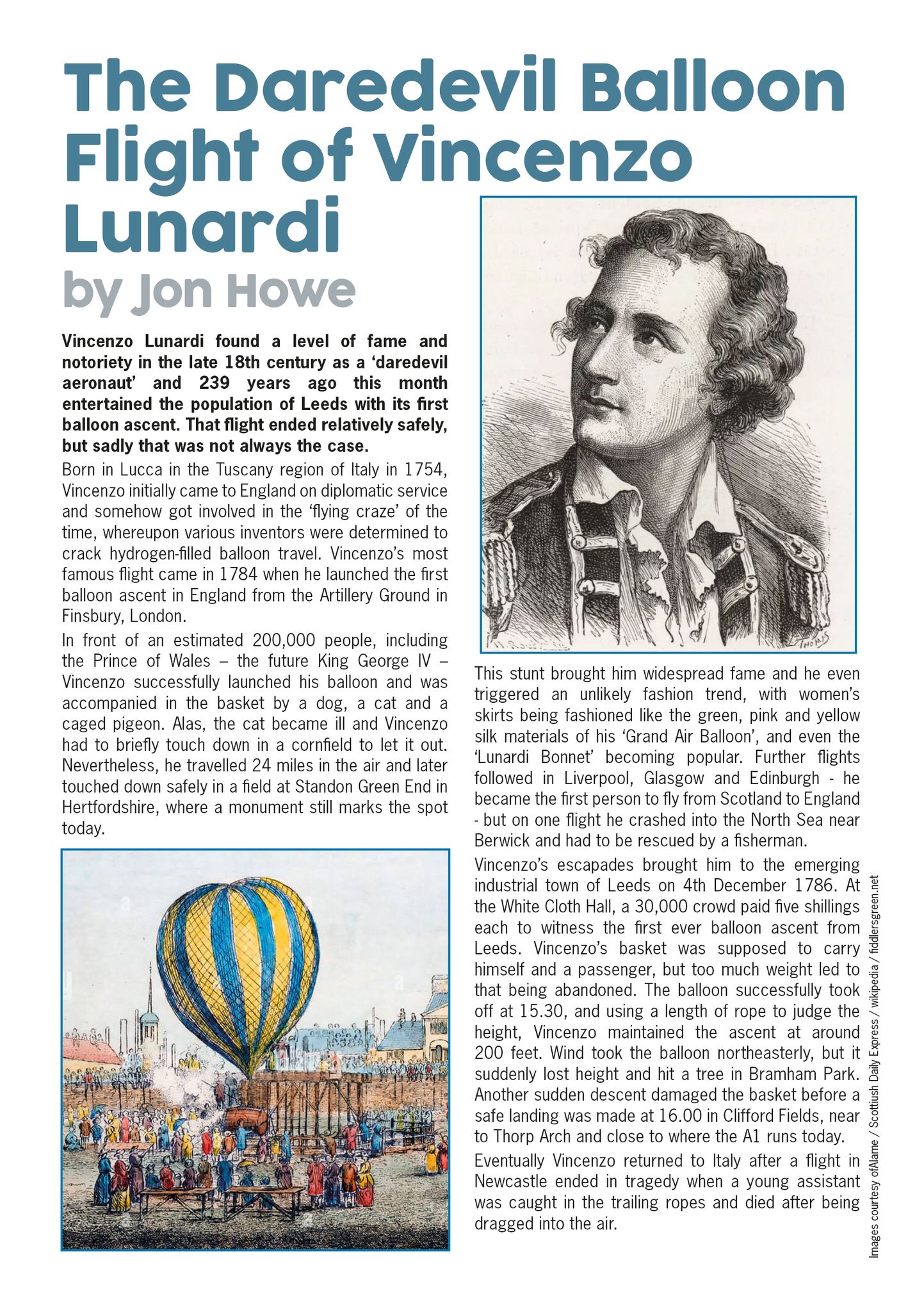 Tito - The Daredevil Balloon Flight of Vincenzo Lunardi by Jon Howe ...