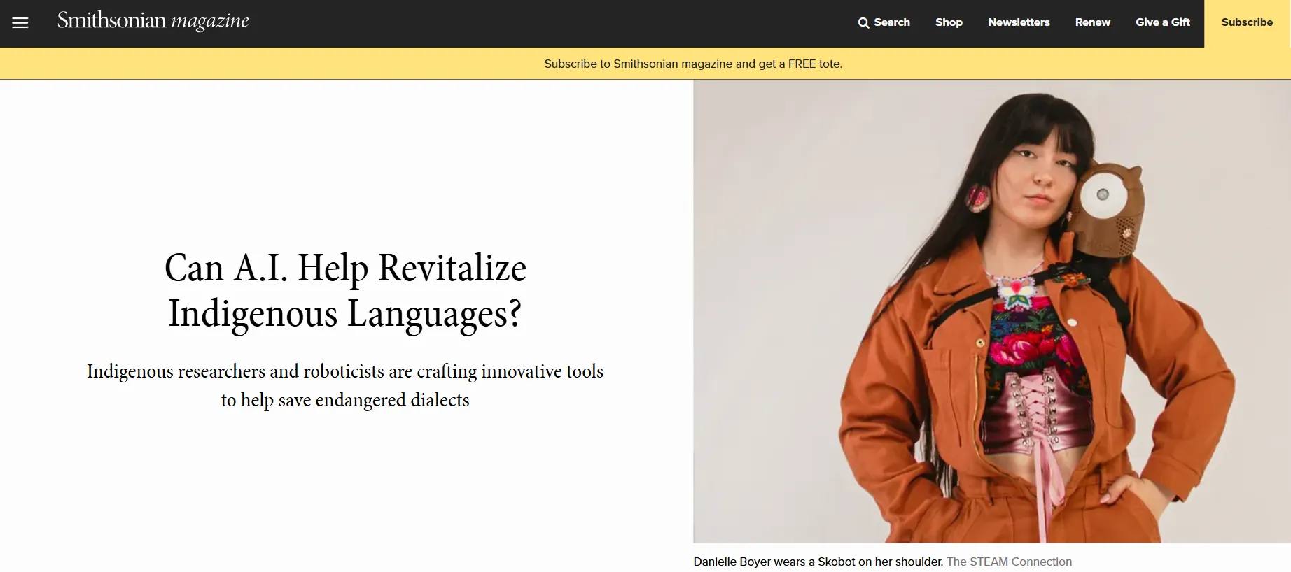 Linguistic - Skobot: A robot designed to help preserve indigenous ...