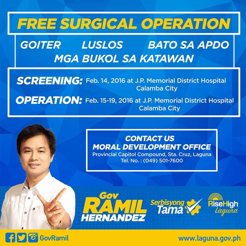 Gov. - FREE SURGICAL OPERATION – Ang Pamahalaang Panlalawigan ng Laguna ...