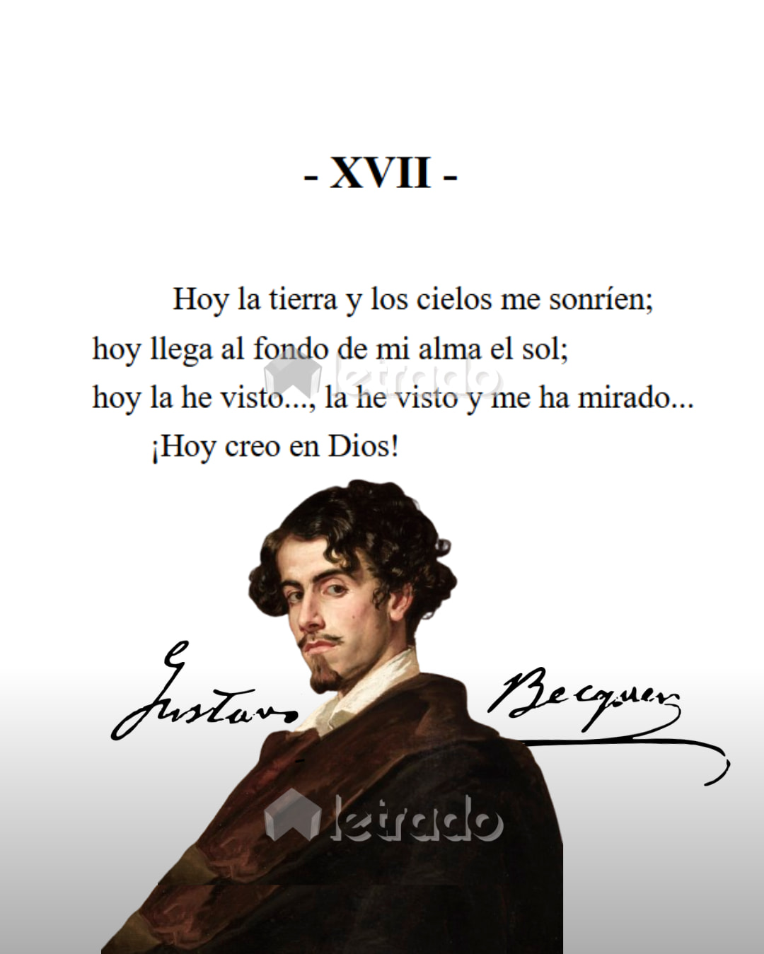 I-Letrado - 📸 | Gustavo Adolfo Bécquer: «Rima XVII». Rima XVII Hoy la ...