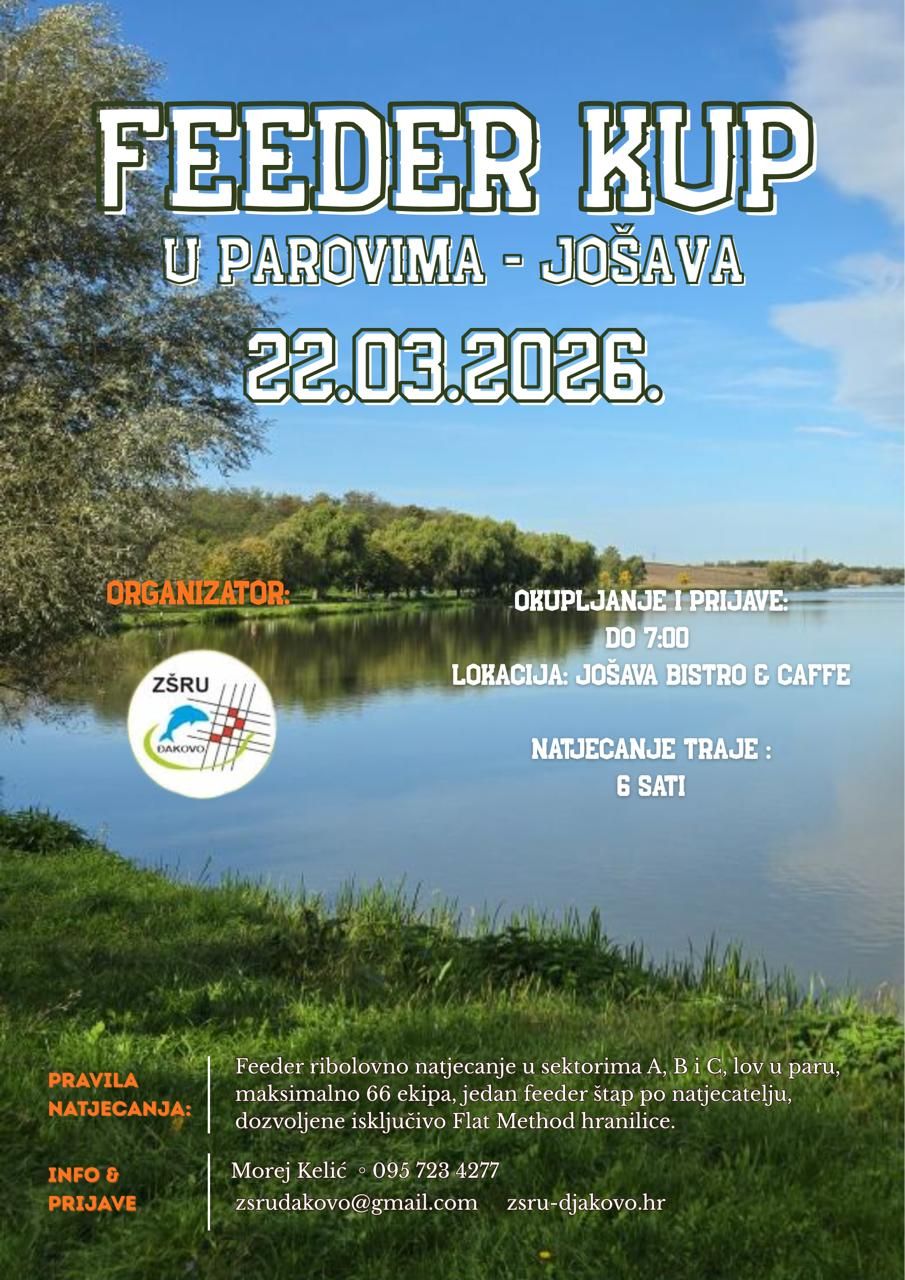 ZŠRU - Prijave za prvi ovogodišnji Method Feeder Cup na jezeru Jošava ...