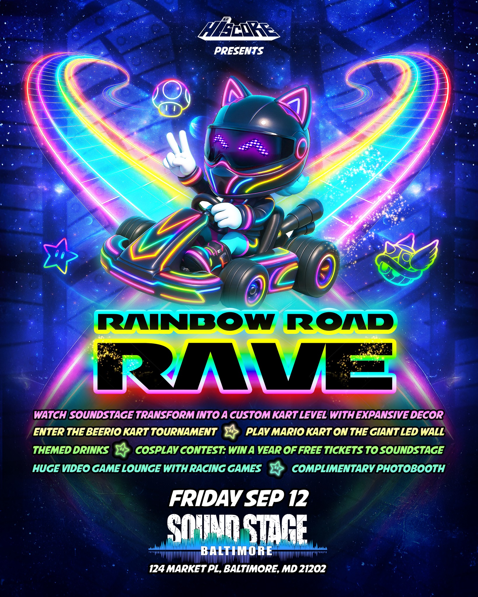 HiScore - 🏁🌈⚡️MARIO KART RAVE at Baltimore Soundstage⚡️🌈🏁... | Facebook