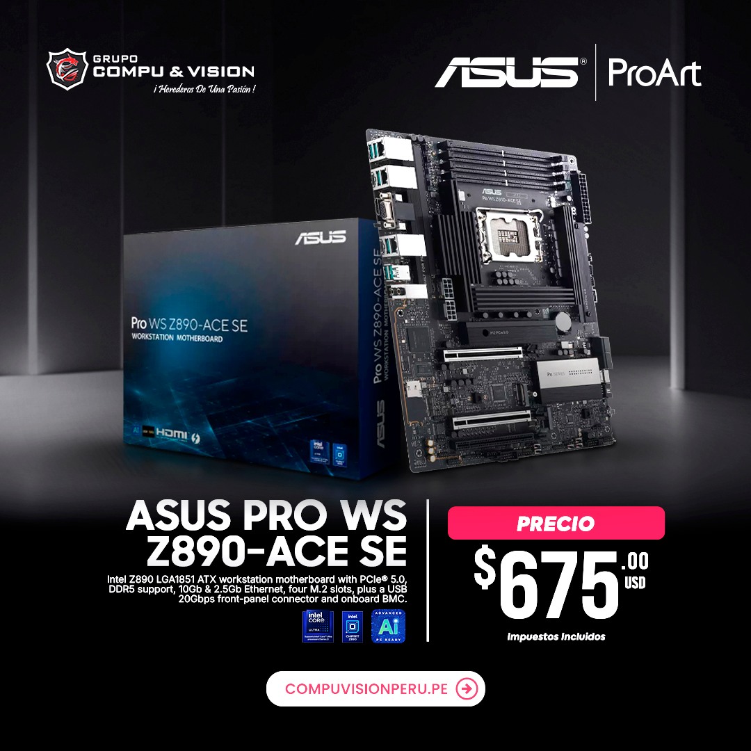 Compu - La Pro WS Z890-ACE SE maximiza procesadores Intel Core Ultra ...