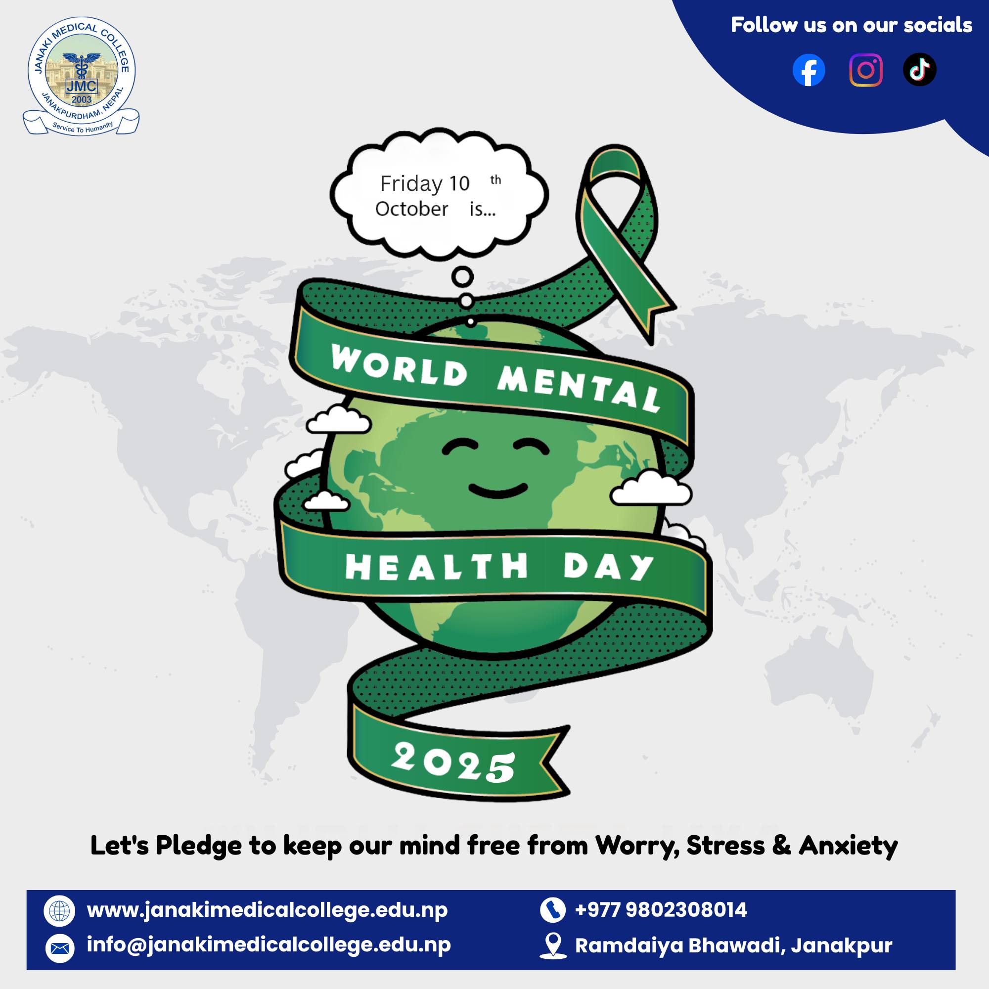 Janaki - 🌿 Happy World Mental Health Day! 💚 Take care of your mind — it ...