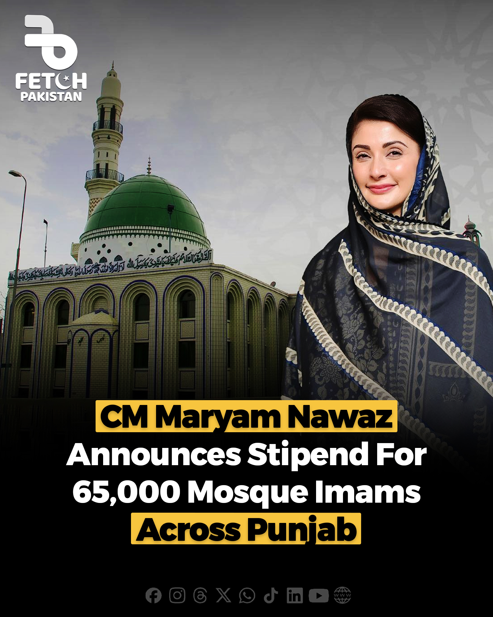 Fetch - Punjab CM Maryam Nawaz has announced that imams of 65,000 ...