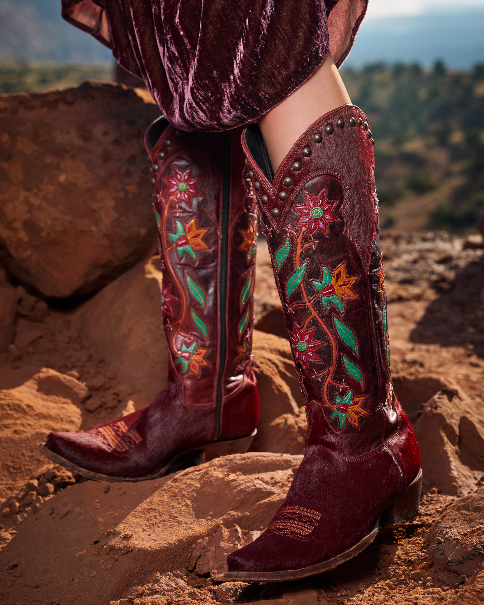 Embrace colour with the BEREN boots in sumptuous mandarin red