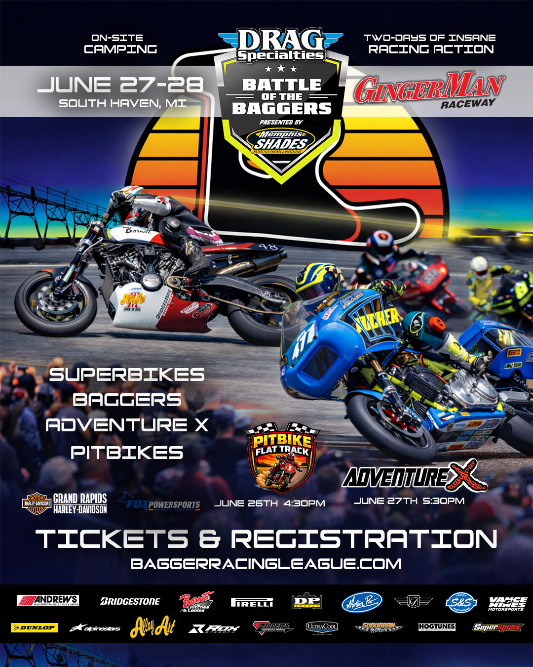 Bagger - Drag Specialties Bagger Racing League rolls into Gingerman ...