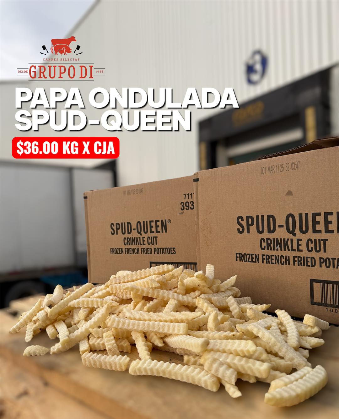 Carnes - 🍟PAPA ONDULADA🍟 SPUD QUEEN $36.00 KG X CJA 📦 🛒 Ventas al ...