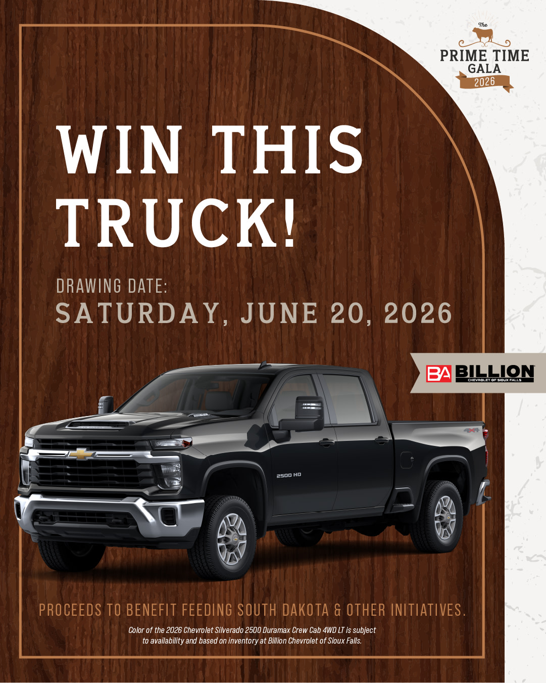 South - 🚨 WIN THIS TRUCK! 🚨 Thanks to Billion Auto - Chevrolet, one ...
