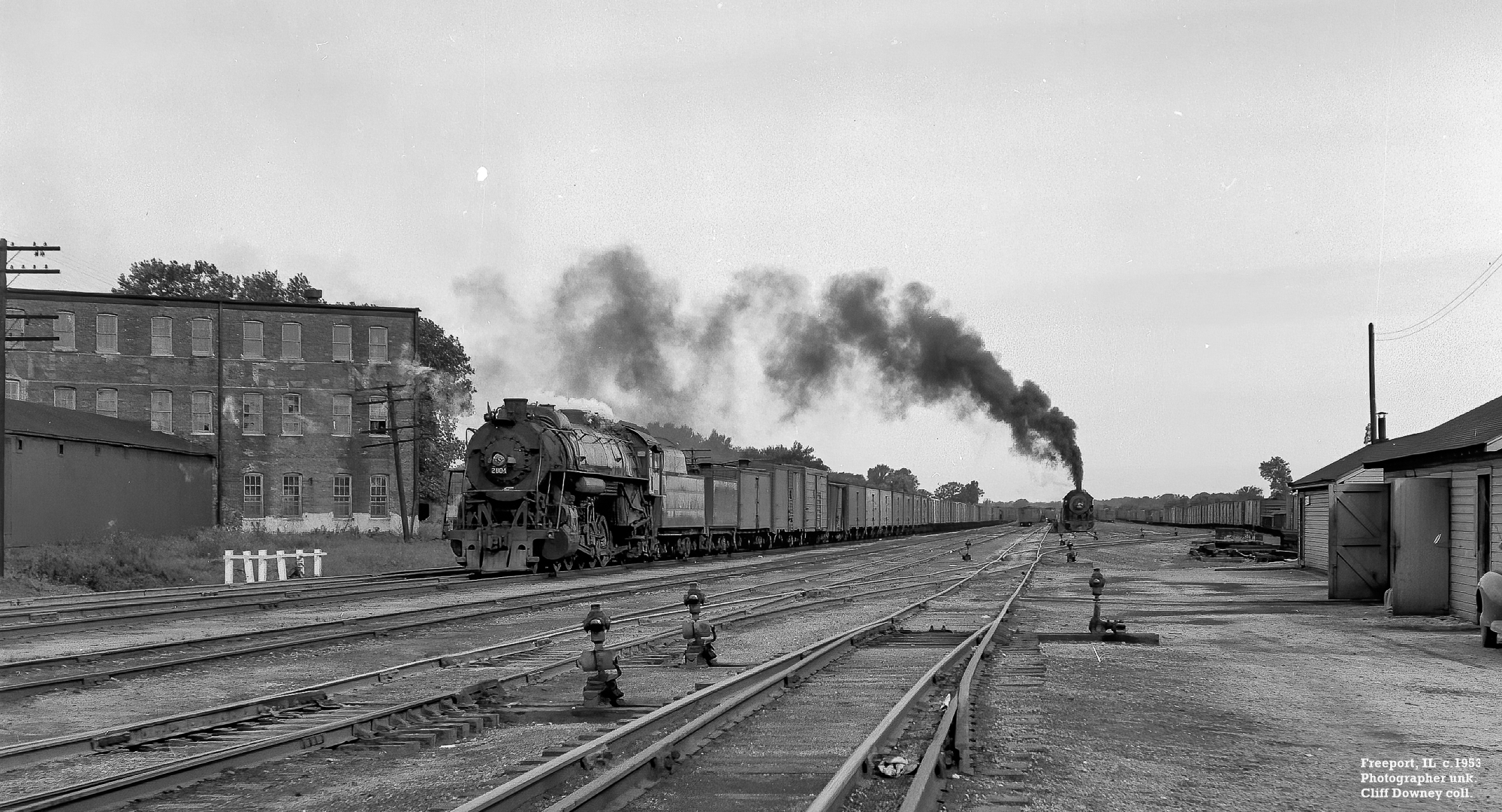 Illinois - Eastbound Illinois Central meat train changing locomotives ...