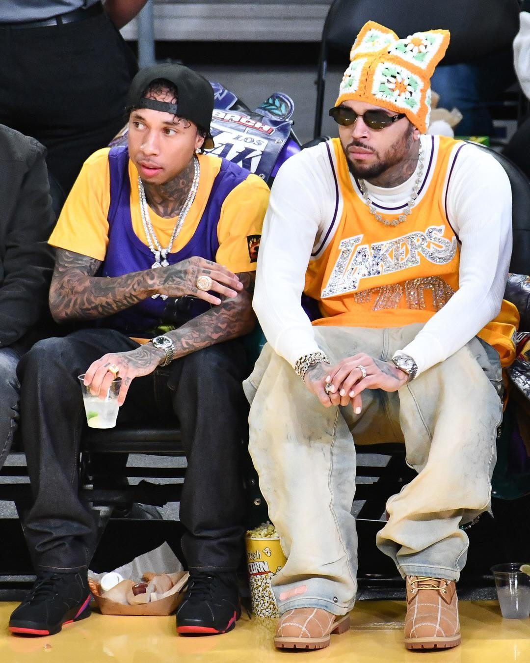 chris brown dress up games Tyga & at the Lakers game last night or just want to