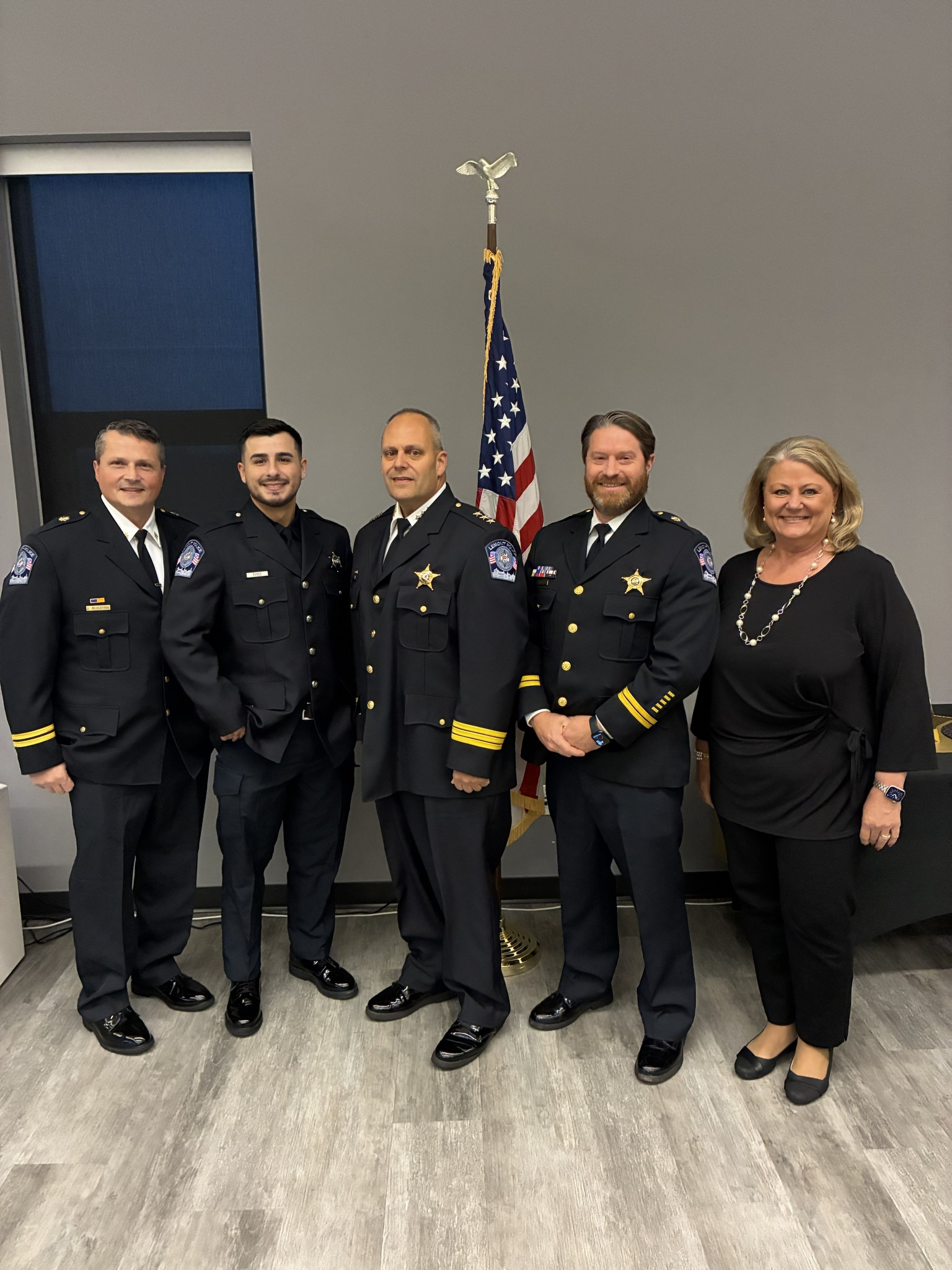 Village - Pictured Left to Right: Commander Buczyna; Officer Perez ...