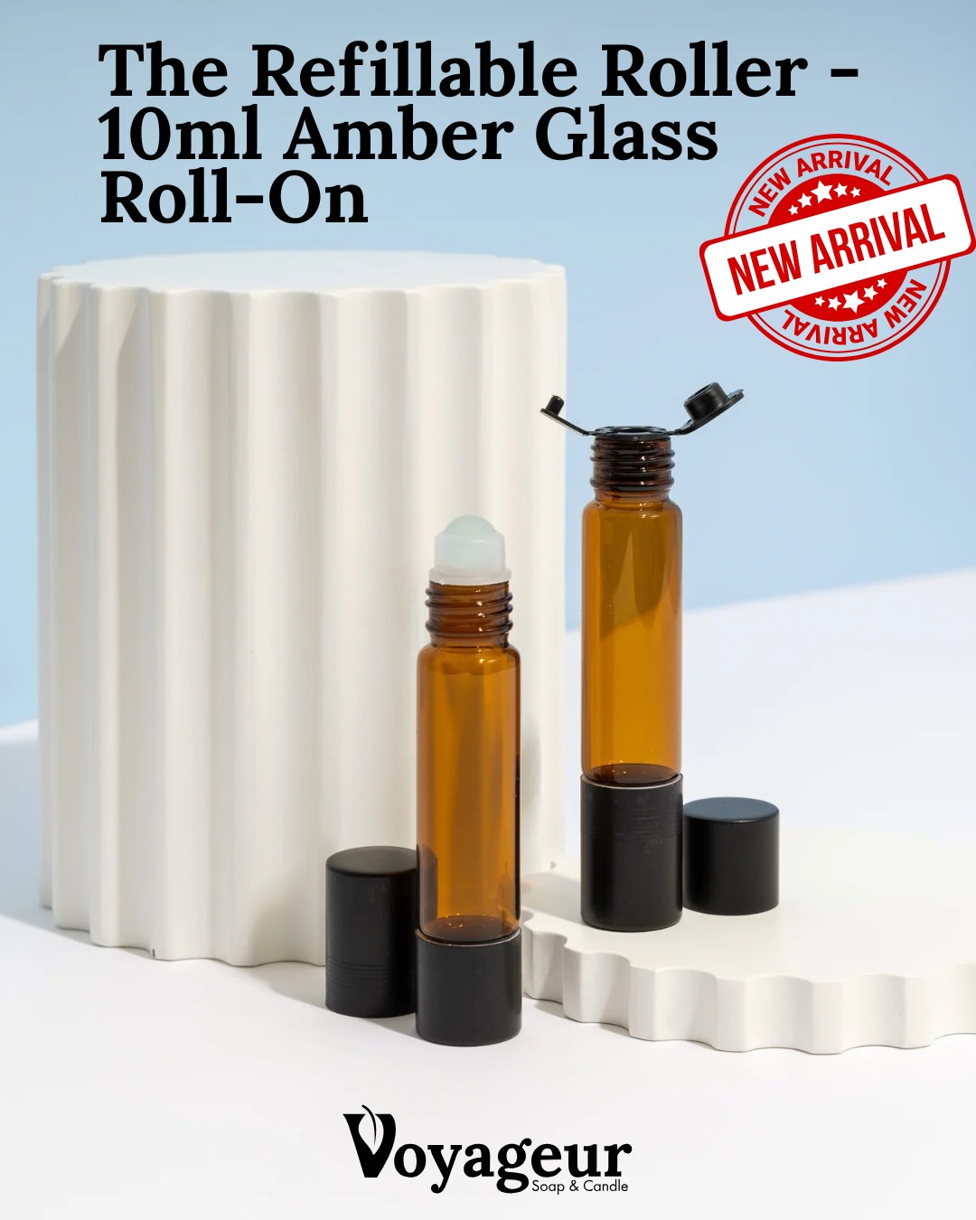 Flacons Roll-on En Verre Ambré 10ml (1/3 Oz) Pour Huiles Essentielles - Neuf, 1 Pièce, Aromathérapie