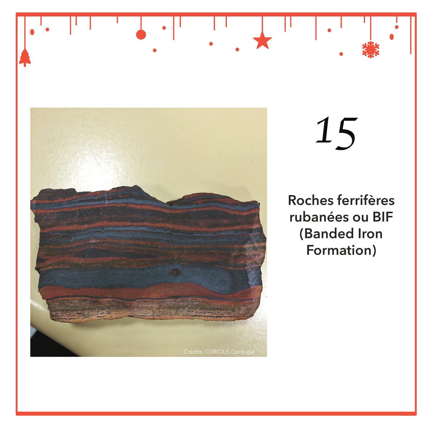 curious_geologie - Case •15 🎄roche ferrifère rubanée. Plus communément ...