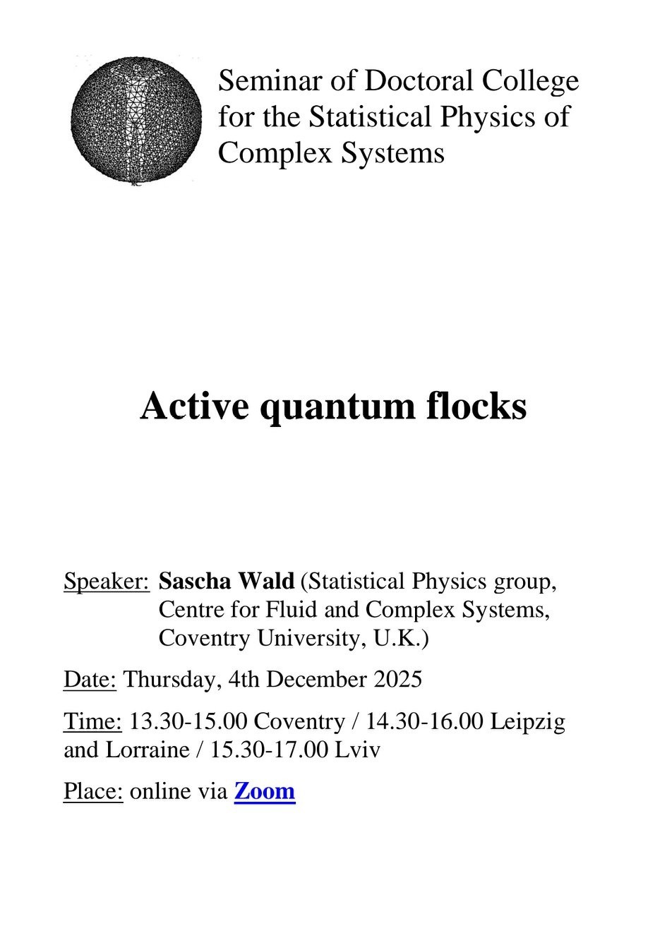 Laboratory for Statistical Physics of Complex Systems | Lviv