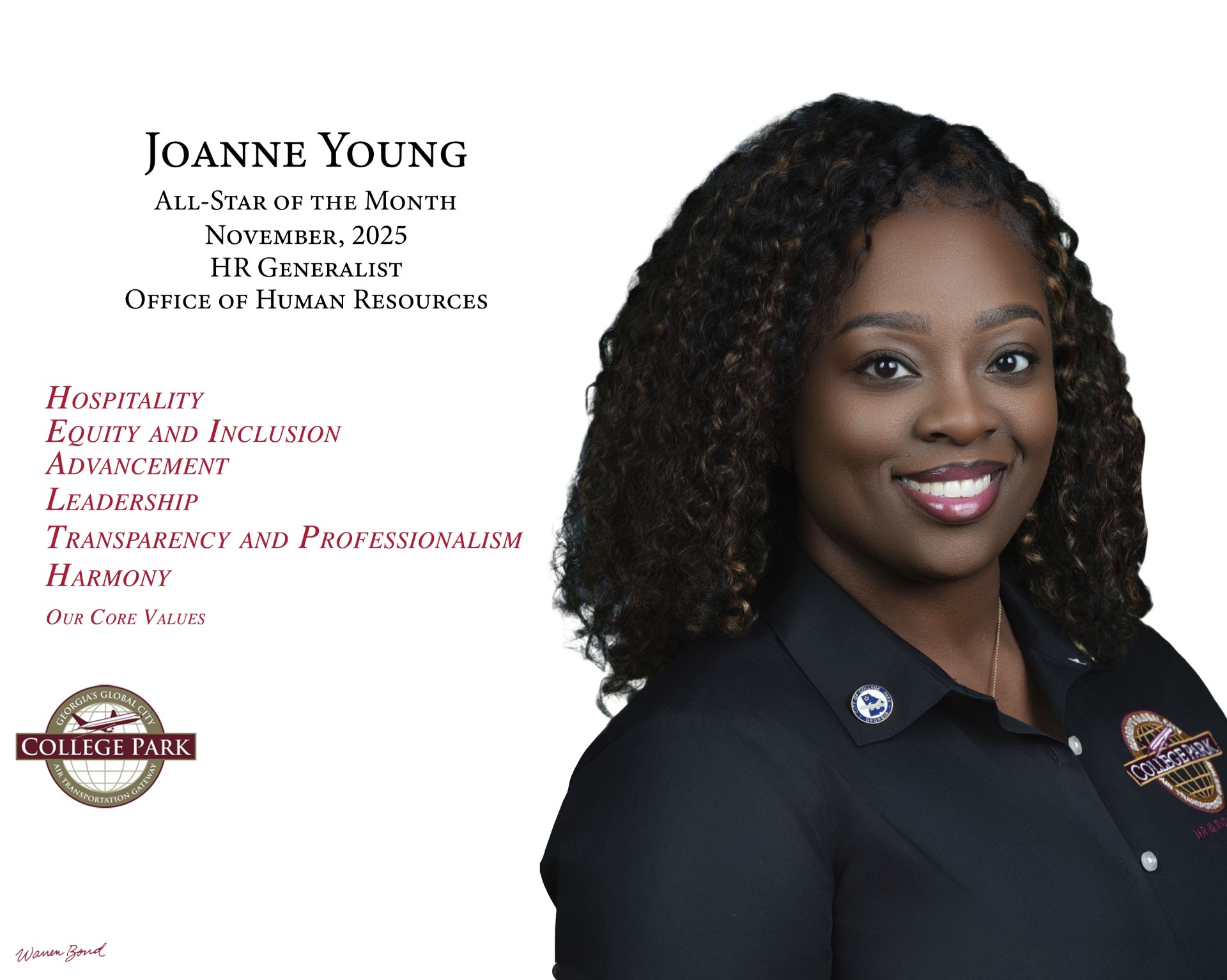 City - The City of College Park is proud to recognize Joanne Young as ...