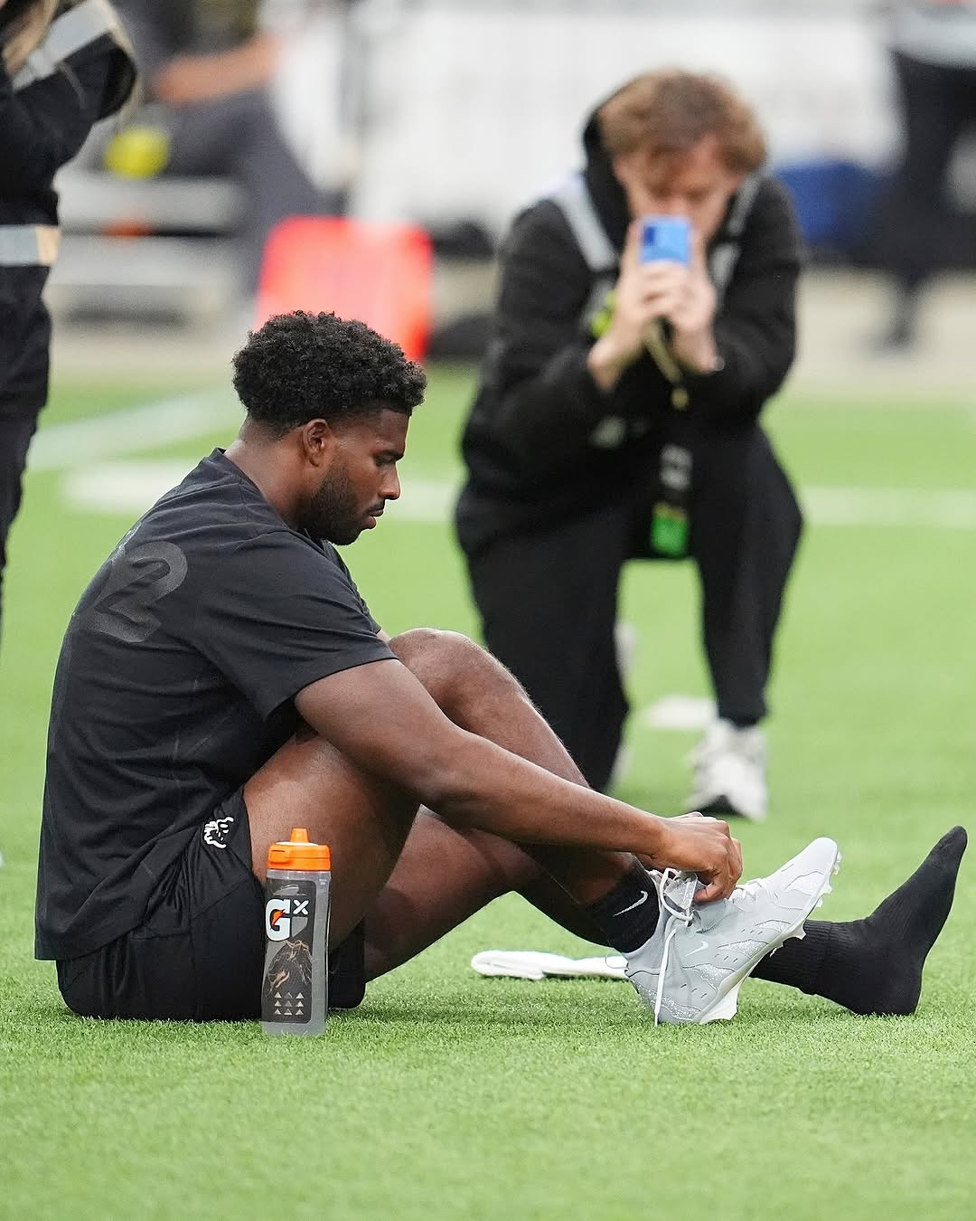 Shedeur rocked these Nike DT Max '96 cleats at the Colorado