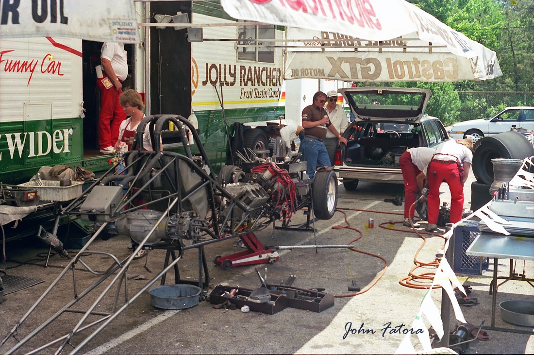JFat's - Terry Haddock with a burnout past the tree. He would go on to ...