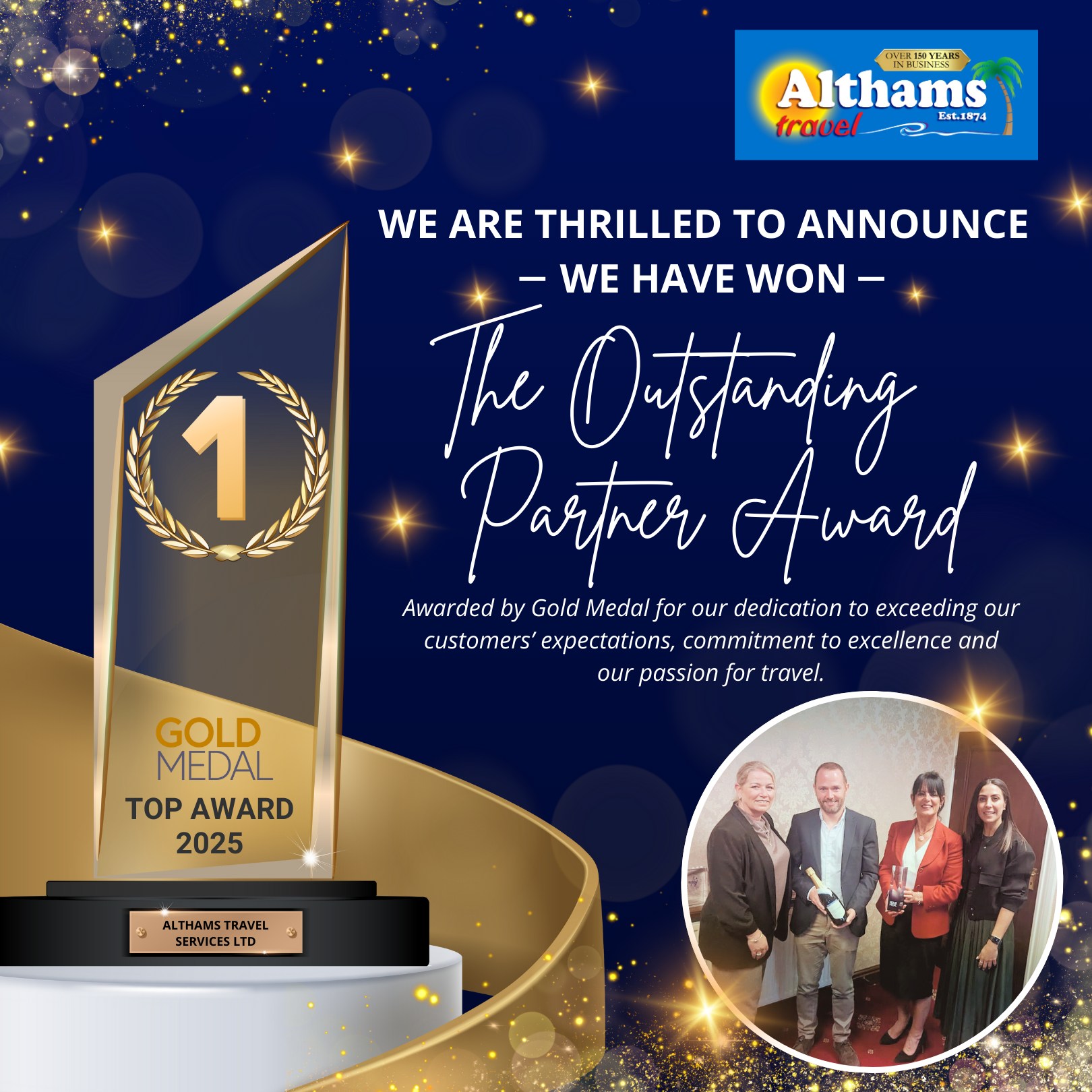 Althams - 🥇 🎉👏 𝗪𝗘 𝗪𝗢𝗡! 👏 🎉🥇 We are thrilled to announce we have won ...