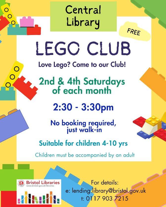 🤩 Lego Club on this Saturday 8th of... - Bristol Libraries | Facebook