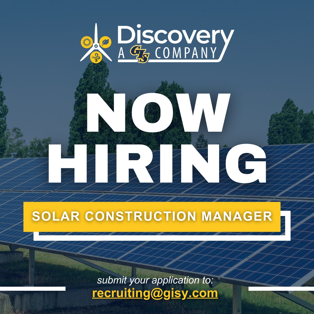 GIS: - NOW HIRING: Solar Construction Manager Join our growing team as ...