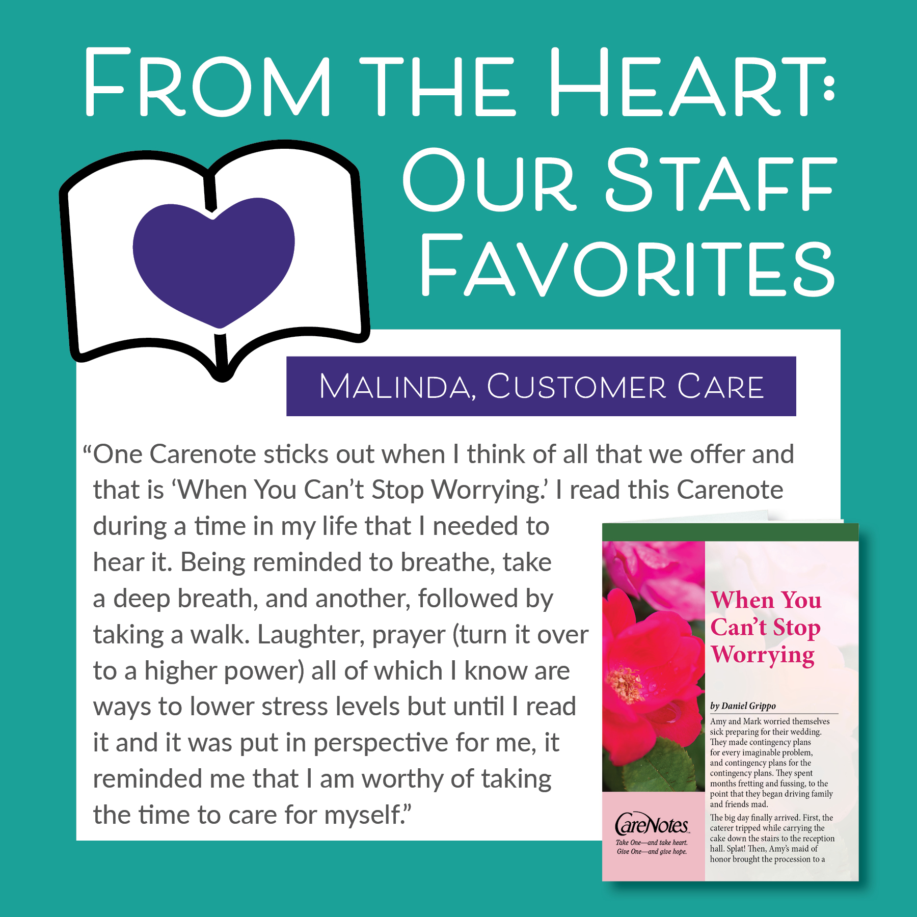 CareNotes - 💜 From the Heart: Our Staff Favorites 💜 Our... | Facebook