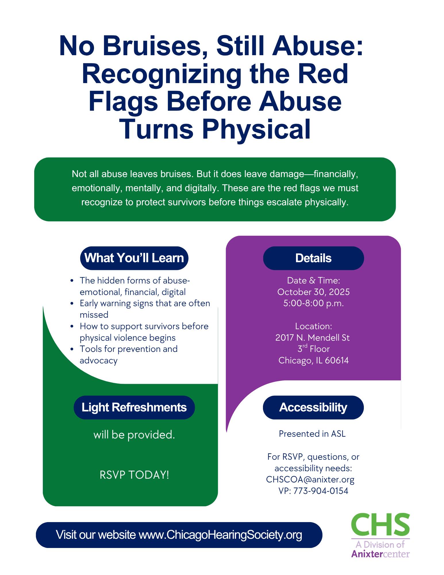 Chicago - No Bruises, Still Abuse: Recognizing the Red Flags Before ...