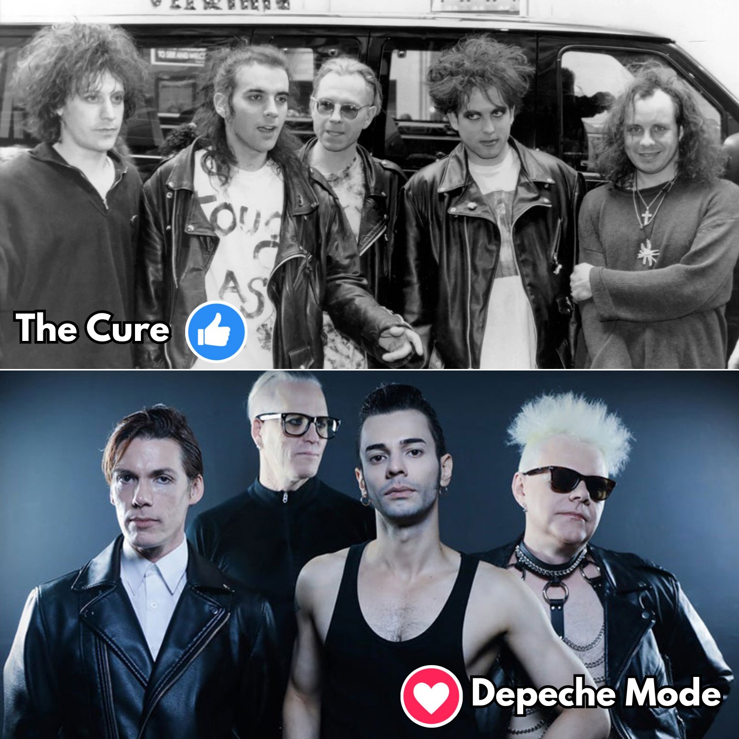 80's alternative music favorites include The Cure and Depeche Mode