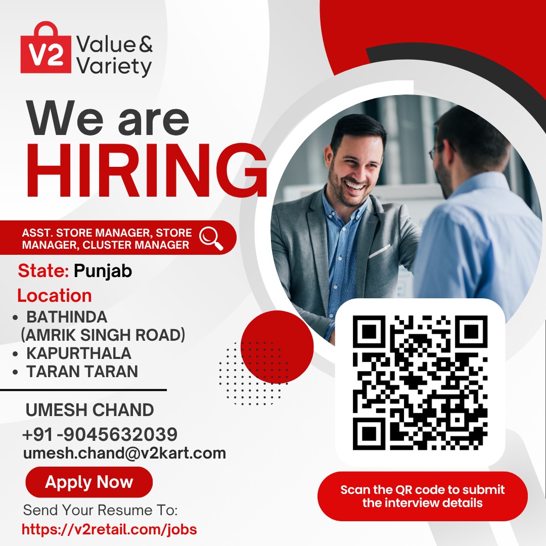 V2 - 🚨 We’re Hiring in Punjab! Join V2 Retail, one of India’s fastest ...