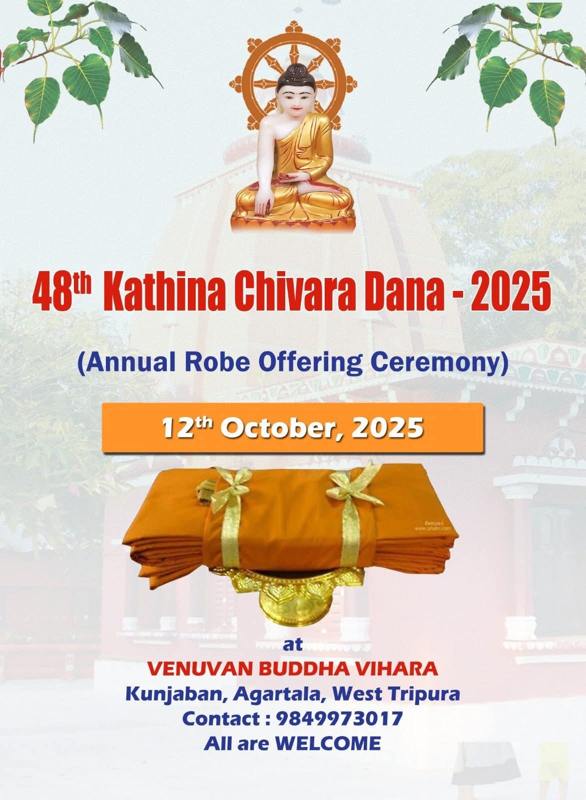 The Jummo - #Kathina #Civara #Dana #2025 Venuvan Buddha Vihar, Agartala ...
