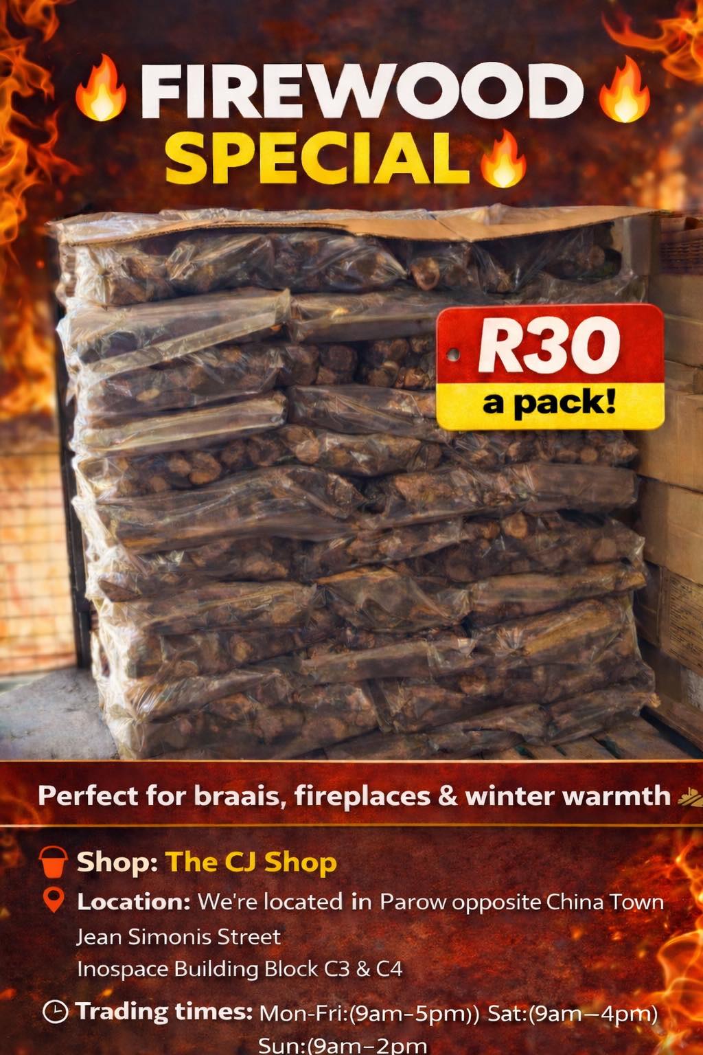 CJ - Happy Friday All 🔥 FIREWOOD SPECIAL 🔥 Quality Wood 💰 ONLY R30 a ...
