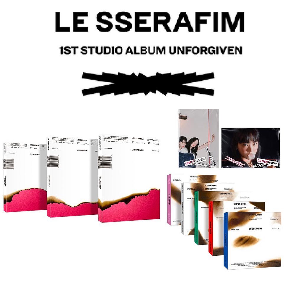 OLIVE YOUNG通路特典** LE SSERAFIM - 1ST STUDIO ALBUM 'UNFORGIVEN