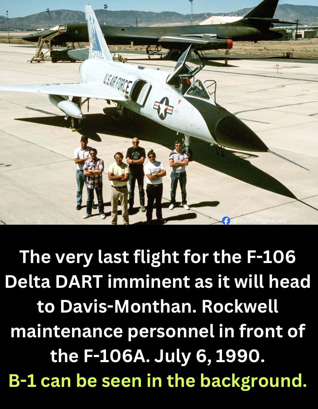 7/6/1990) An F-106A Delta Dart aircraft sits on the flight line at