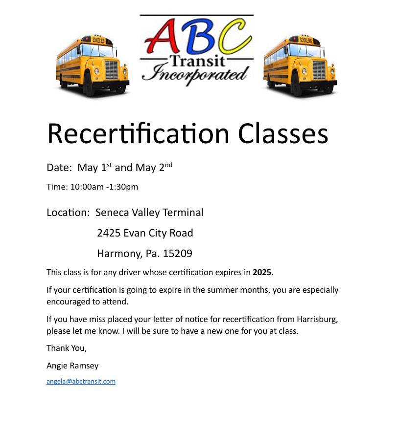 ABC - ATTENTION ABC DRIVERS 🗣🚦 Is your certification about to expire ...