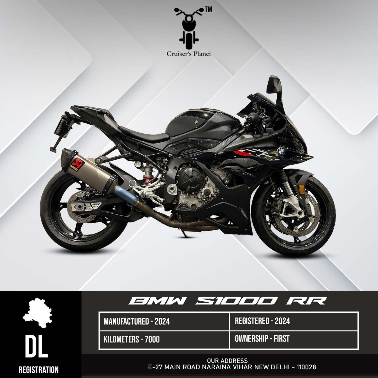 BMW S1000 RR 2024 REGISTERED. 2024 MANUFACTURED DL REGISTERED