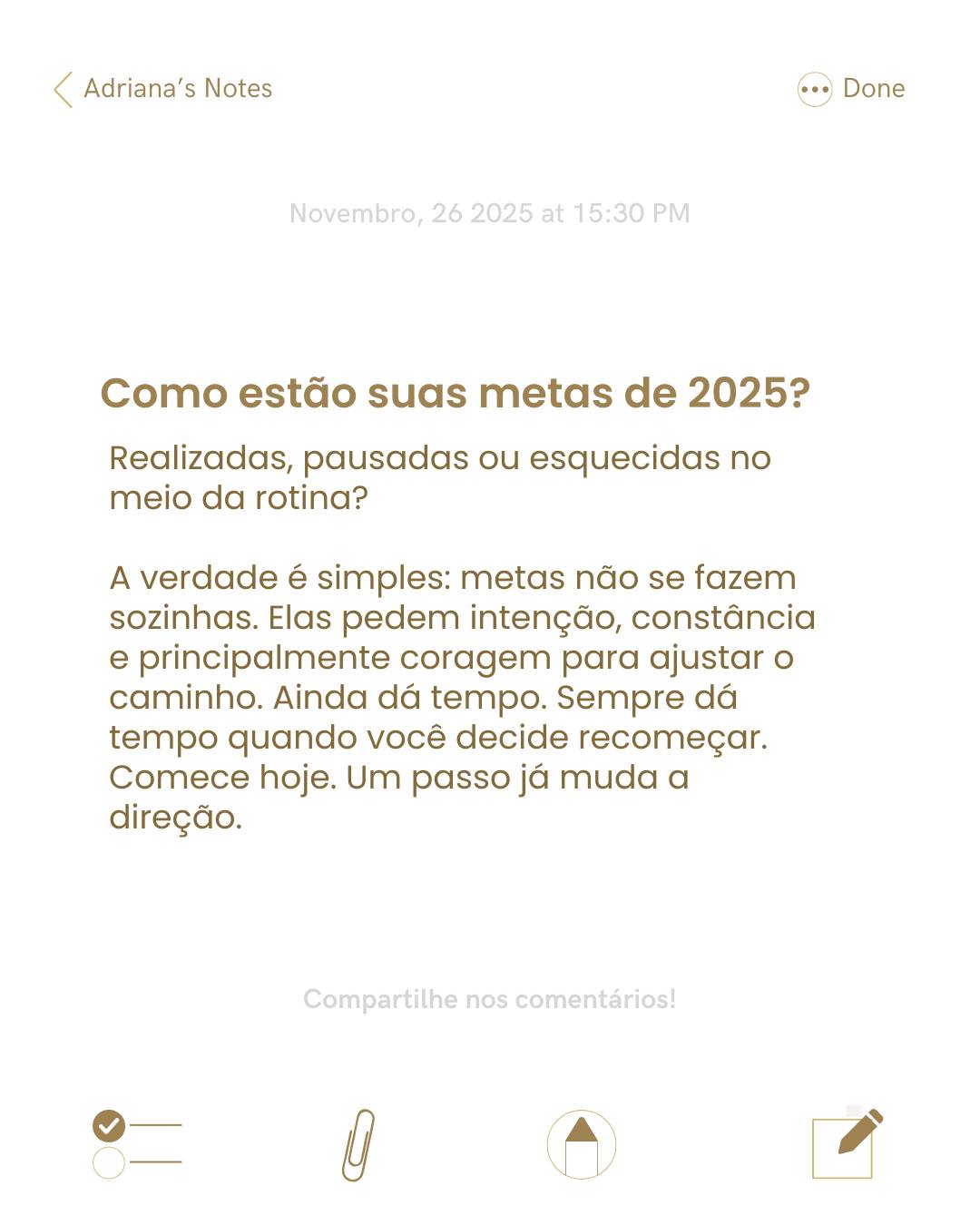 Inova - Você lembra das metas que fez para 2025? Algumas já caminharam ...