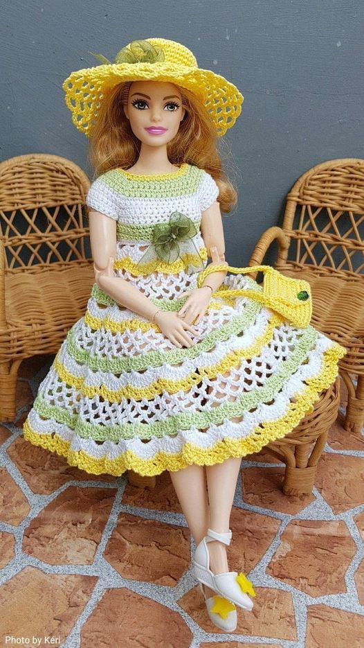 dolls with crochet dress Crocheted and Hat Doll Outfit – Mary Maxim Snaps at back closure How to Crochet a Doll