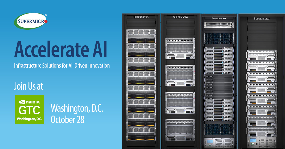 Supermicro - We're thrilled to kick off NVIDIA GTC DC with ...
