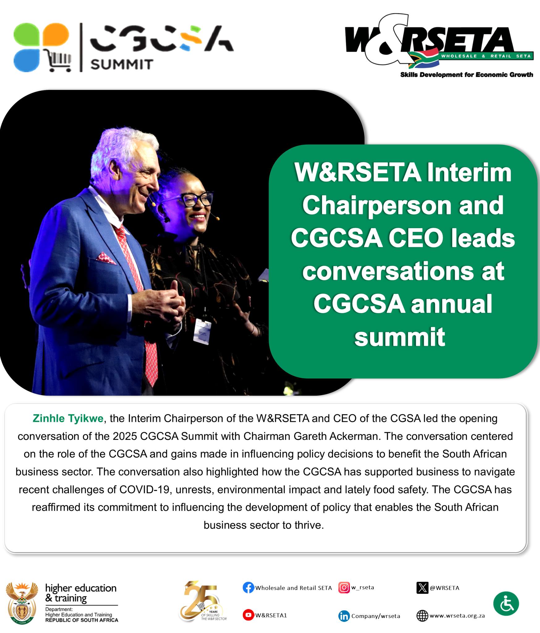Wholesale - W&RSETA INTERIM CHAIRPERSON AND CGCSA CEO LEADS ...