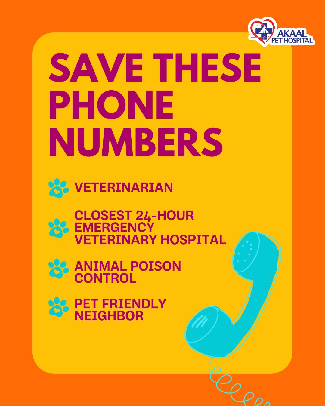 Curated visual reference: Akaal Pet First Aid Awareness Month Tip Save These Numbers Photo Inspiration