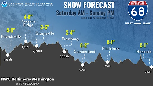 US - Travel could be very difficult across I-68 Saturday evening ...