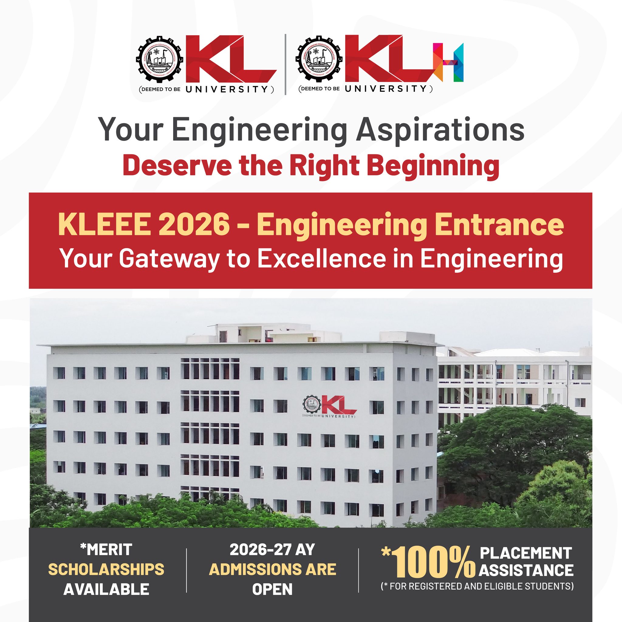 KLH - KLEEE is KL University’s premier entrance exam, designed to ...