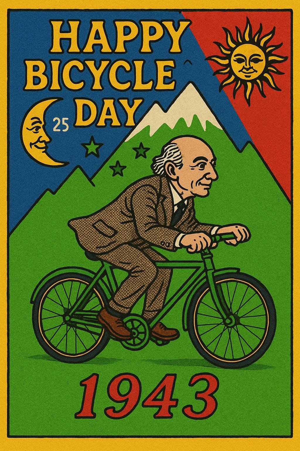 ブロッターアート Bicycle Day 1943 自転車