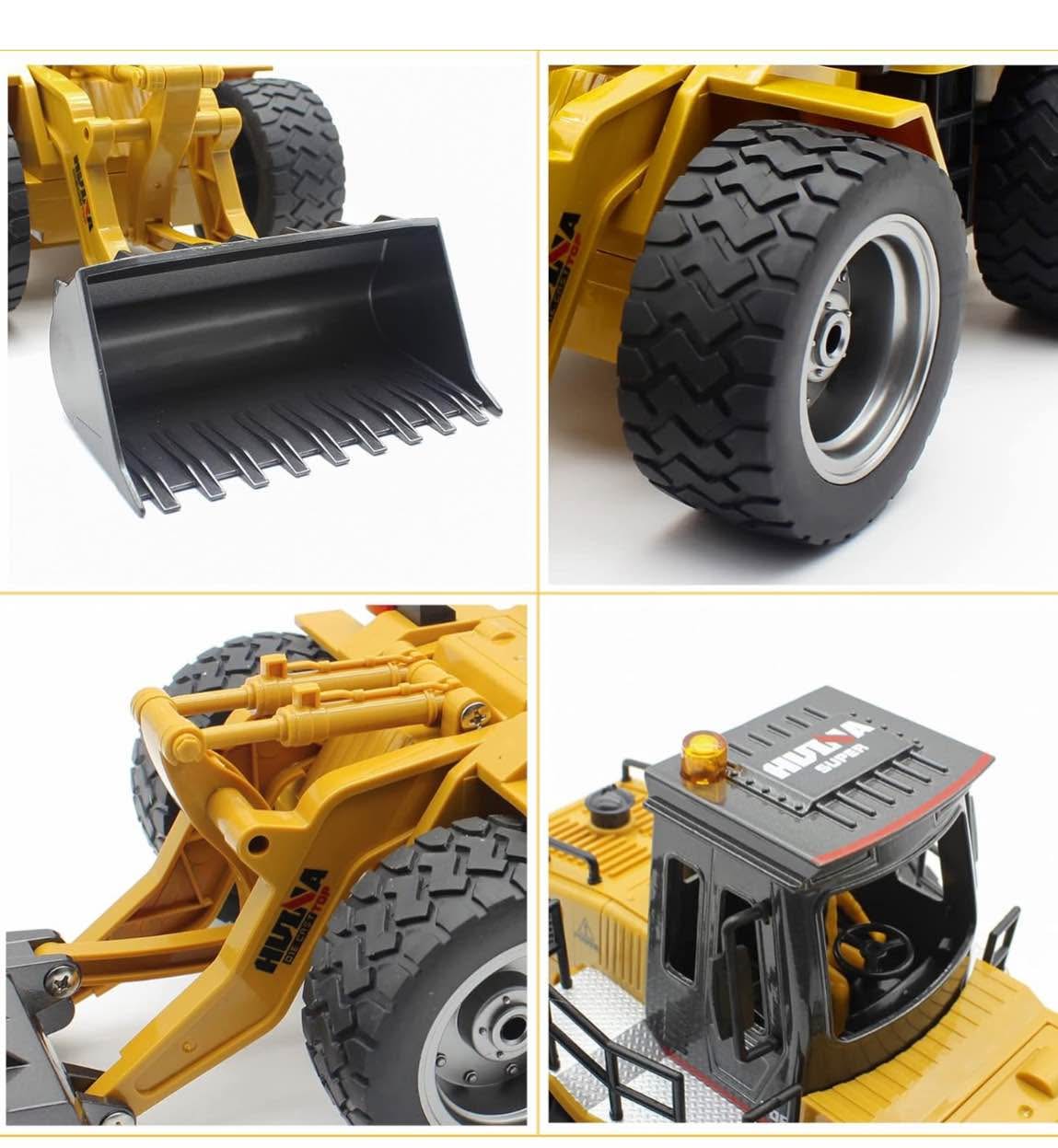 Pelleteuse Enfant Bulldozer Télécommandé 1:20 - 11 Canaux, 2.4GHz, Lumières Et Sons - Jouet De
