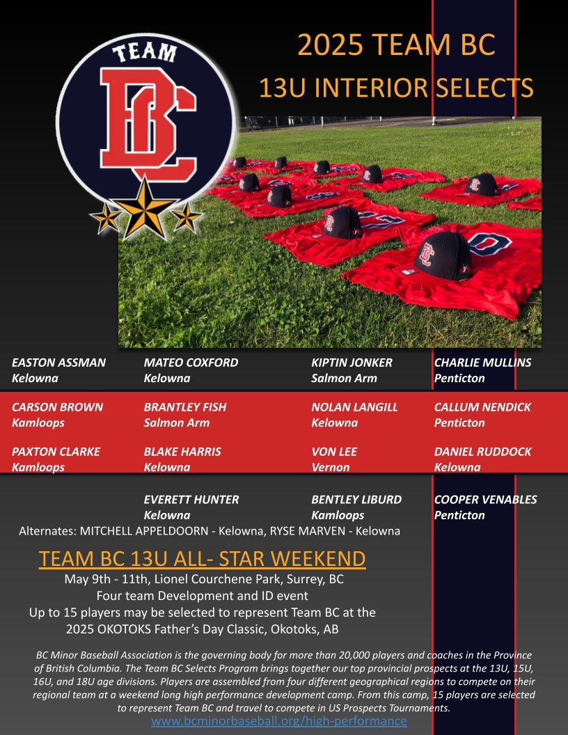 BC - Congratulations to the following 13U ballers invited to the 2025 ...