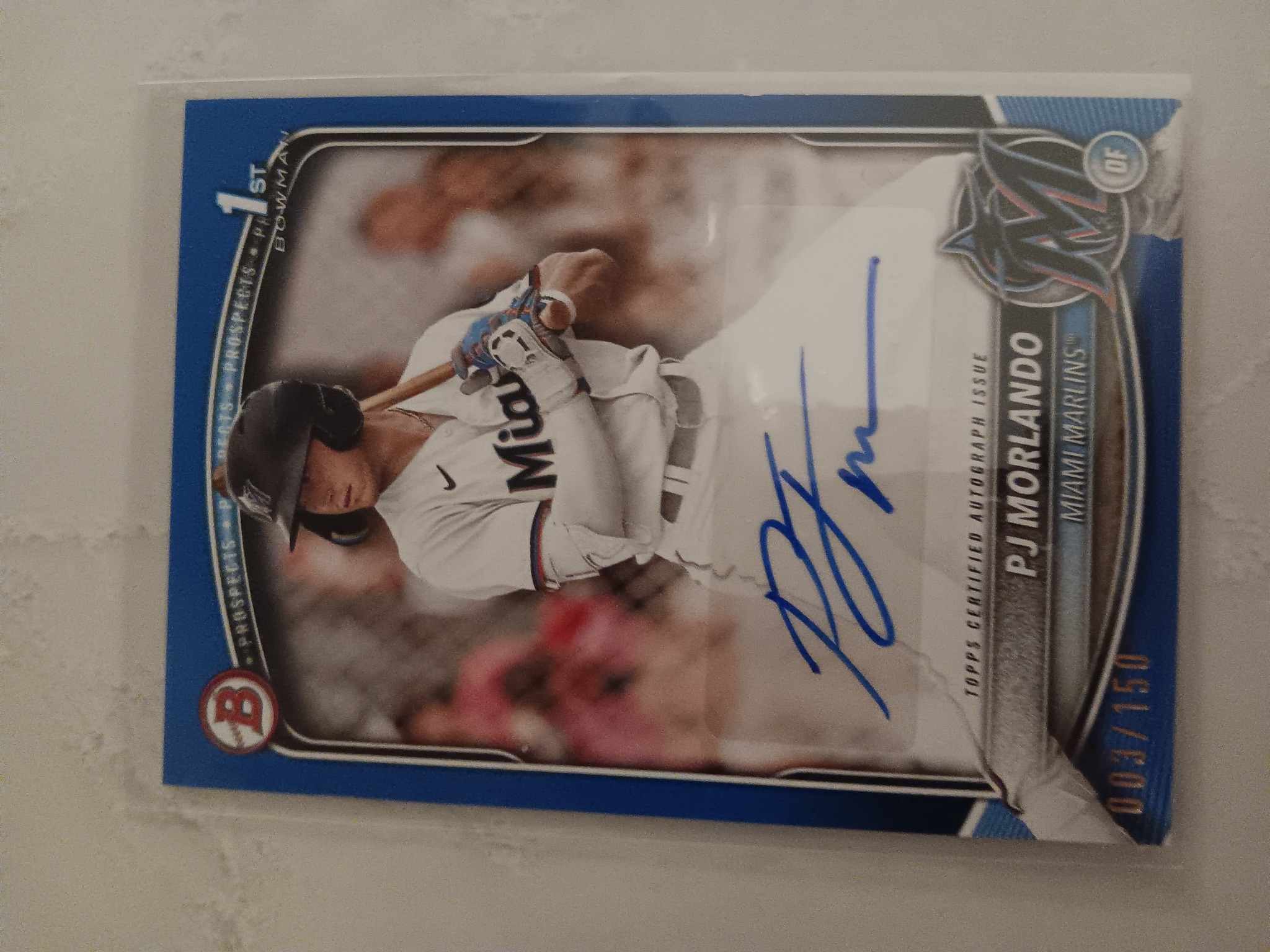 Pulled PJ Morlando rookie auto from Bowman 2025